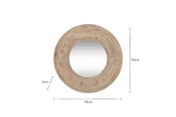 Round Mirrors|Wall Mirrors^Nkuku Itwa Mango Wood Carved Mirror - Natural