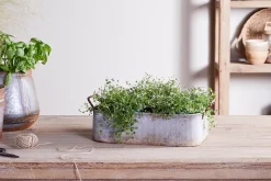 Garden Planters|Garden Décor^Nkuku Japos Outdoor Planter Tray - Aged Zinc