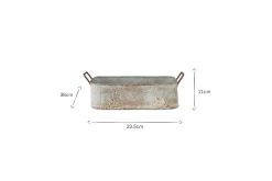 Garden Planters|Garden Décor^Nkuku Japos Outdoor Planter Tray - Aged Zinc
