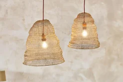 Lampshades|Pendant Shades^Nkuku Jatani Wire Lampshade - Antique Brass - Small Oval