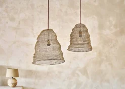 Lampshades|Pendant Shades^Nkuku Jatani Wire Lampshade - Antique Brass - Large Oval