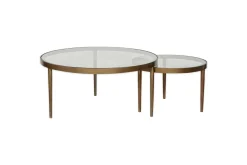 Living|Coffee Tables^Nkuku Jiya Iron & Glass Nested Coffee Tables - Brass