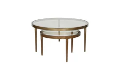 Living|Coffee Tables^Nkuku Jiya Iron & Glass Nested Coffee Tables - Brass
