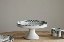 Pantry|Kitchen Storage^Nkuku Juniper Drop Ceramic Stand - Cream & Juniper Green