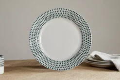 Christmas Table^Nkuku Juniper Drop Dinnerware Set - (Set of 12) Cream & Juniper