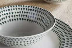 Christmas Table^Nkuku Juniper Drop Dinnerware Set - (Set of 12) Cream & Juniper