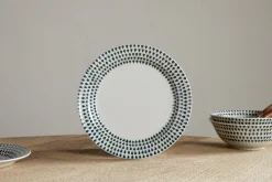 Christmas Table^Nkuku Juniper Drop Dinnerware Set - (Set of 12) Cream & Juniper