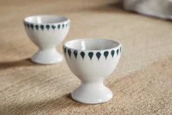 Pantry|Kitchen Storage^Nkuku Juniper Drop Egg Cups - (Set of 2) Cream & Juniper