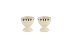 Pantry|Kitchen Storage^Nkuku Juniper Drop Egg Cups - (Set of 2) Cream & Juniper