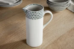 Jugs^Nkuku Juniper Drop Jug - Cream & Juniper - Large Green