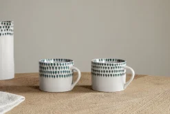 Mugs^Nkuku Juniper Drop Mug - - Small (Set of 2) Cream & Juniper