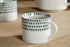 Mugs^Nkuku Juniper Drop Mug - - Small (Set of 2) Cream & Juniper