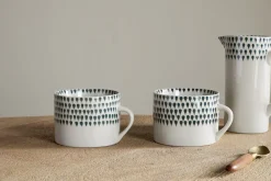 Mugs^Nkuku Juniper Drop Mug - - Large (Set of 2) Cream & Juniper