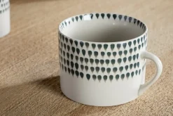 Mugs^Nkuku Juniper Drop Mug - - Large (Set of 2) Cream & Juniper