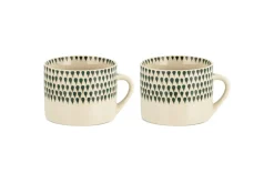 Mugs^Nkuku Juniper Drop Mug - - Large (Set of 2) Cream & Juniper