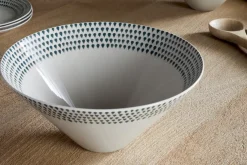 Serving Bowls|Bowls^Nkuku Juniper Drop Serving Bowl - - Large Cream & Juniper