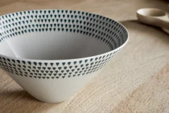 Serving Bowls|Bowls^Nkuku Juniper Drop Serving Bowl - - Medium Cream & Juniper
