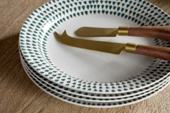 Plates^Nkuku Juniper Drop Side Plate - Cream & Juniper