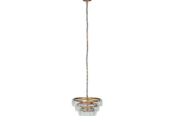 Statement Lighting|Pendant Shades^Nkuku Kagitha Recycled Glass Chandelier - Clear