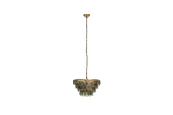 Statement Lighting|Pendant Lighting^Nkuku Kagitha Recycled Glass Chandelier - Green