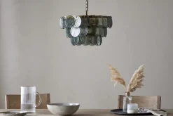 Statement Lighting|Pendant Lighting^Nkuku Kagitha Recycled Glass Chandelier - Green