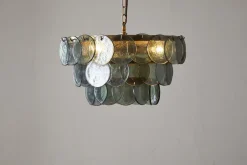 Statement Lighting|Pendant Lighting^Nkuku Kagitha Recycled Glass Chandelier - Green