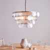 Statement Lighting|Pendant Shades^Nkuku Kagitha Recycled Glass Statement Chandelier - Antique Brass & Clear