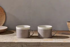 Mugs^Nkuku Kai Mugs - Grey (Set of 2) Sand
