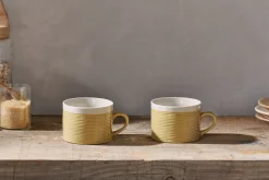 Mugs^Nkuku Kai Mugs - (Set of 2) Mustard