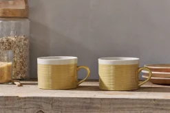 Mugs^Nkuku Kai Mugs - (Set of 2) Mustard