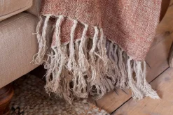 Bedroom Textiles|Blankets & Throws^Nkuku Kana Linen Throw - Rust