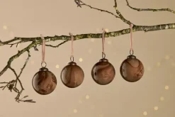 Baubles & Tree Decorations|Winter Berries^Nkuku Kancha Baubles - Mocha (Set of 4)