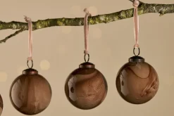 Baubles & Tree Decorations|Winter Berries^Nkuku Kancha Baubles - Mocha (Set of 4)