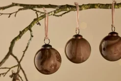 Baubles & Tree Decorations|Winter Berries^Nkuku Kancha Baubles - Mocha (Set of 4)
