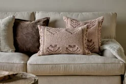 Decorative Home Accessories|Bedroom Textiles^Nkuku Kandy Wool & Cotton Cushion Cover - Dusty Pink