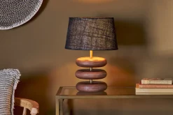 Bedside Lamps|Table Lamps^Nkuku Kankad Mango Wood  Table Lamp - Dark Stain