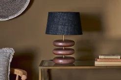 Bedside Lamps|Table Lamps^Nkuku Kankad Mango Wood  Table Lamp - Dark Stain