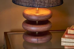 Bedside Lamps|Table Lamps^Nkuku Kankad Mango Wood  Table Lamp - Dark Stain