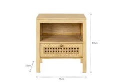 Bedroom|Beside Tables^Nkuku Kanz Mango Wood Bedside Table