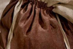 Winter Berries^Nkuku Karru Cotton Velvet Sack - Rich Mocha