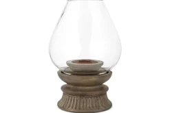 Lanterns|Candles & Candleholders^Nkuku Kawani Mango Wood Lantern - Dark Ash