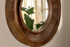 Round Mirrors|Wall Mirrors^Nkuku Kayia Acacia Wood Mirror - Walnut