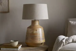 Bedside Lamps|Table Lamps^Nkuku Kayo Statement Table Lamp Mango Wood - Natural