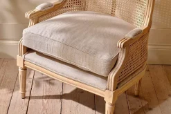 Living|Occasional Chairs^Nkuku Kaziria Cane & Linen Armchair - Natural