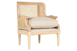 Living|Occasional Chairs^Nkuku Kaziria Cane & Linen Armchair - Natural