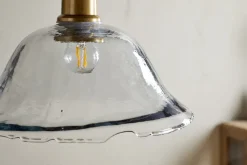 Pendant Lighting^Nkuku Keju Organic Shape Recycled Glass Pendant - Clear