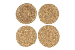 Table Settings & Linens^Nkuku Keso Woven Coasters - (Set of 4) Brown