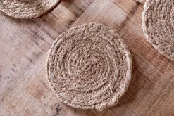 Table Settings & Linens^Nkuku Keso Woven Coasters - - (Set of 4) Natural