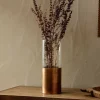 Decorative Home Accessories|Vases^Nkuku Khila Metal & Glass Vase - Clear & Antique Brass