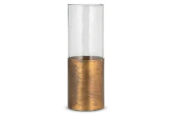 Decorative Home Accessories|Vases^Nkuku Khila Metal & Glass Vase - Clear & Antique Brass